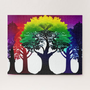 Abstract Colourful Spectrum of Tree Collage Jigsaw Puzzle