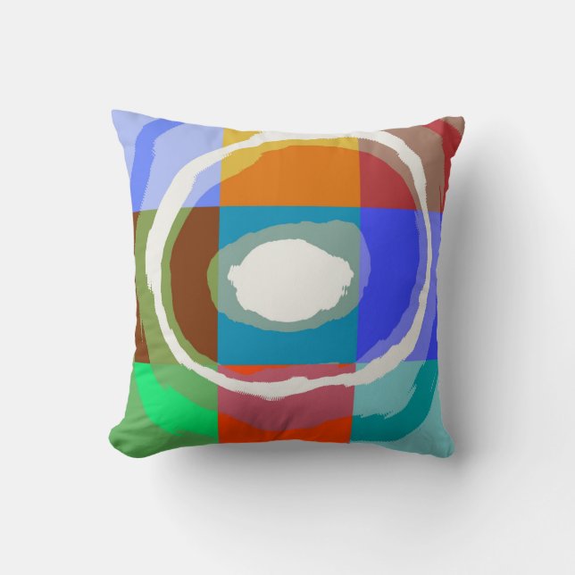 Abstract colourful spiral cushion (Front)