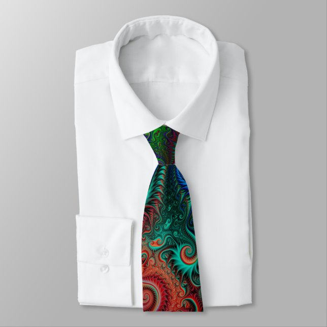 Abstract Colourful Spiral Pattern  Tie (Tied)