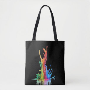 Abstract Colourful Splash Rainbow Lava Lamp Tote Bag
