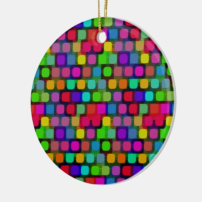 Abstract Colourful Square Pattern Ceramic Tree Decoration (Left)