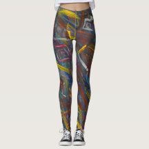 Abstract Colourful "Squares" Leggings