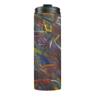 Abstract Colourful "Squares" Thermal Tumbler