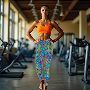 Abstract colourful star pattern  leggings