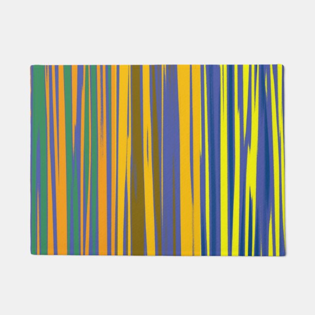 Abstract Colourful Stripes Pattern Doormat (Front)