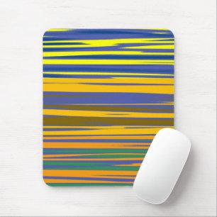 Abstract Colourful Stripes Pattern Mouse Mat