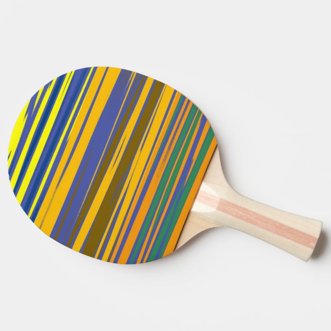 Abstract Colourful Stripes Pattern Ping Pong Paddle (Side)
