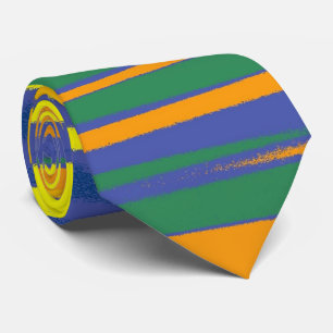 Abstract Colourful Stripes Pattern Tie