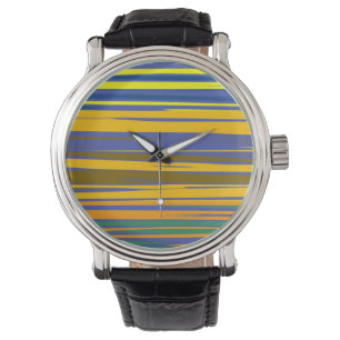 Abstract Colourful Stripes Pattern Watch