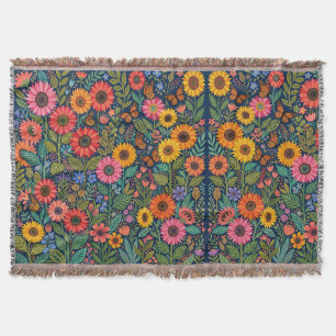 Abstract Colourful Sunflowers Garden Blankets