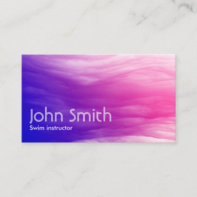Abstract Colourful Swim Instructor Business Card (Front)