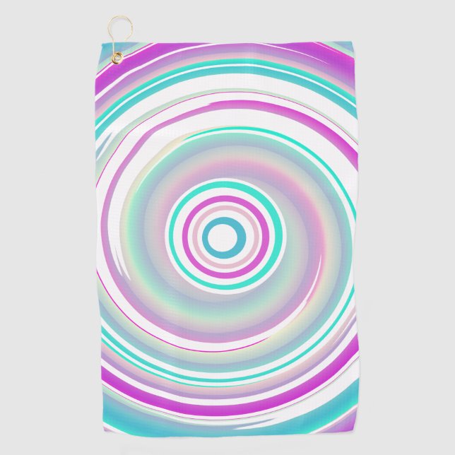 Abstract Colourful Swirl Golf Towel (Front)