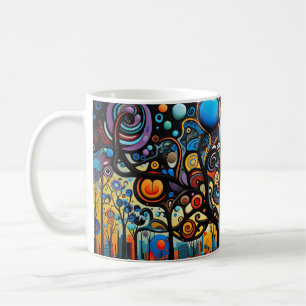 Abstract Colourful Swirl Tree Landscape Nature Coffee Mug