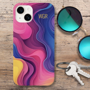 Abstract Colourful Swirls Monogram  Case-Mate iPhone 14 Case