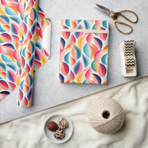 Abstract Colourful Swirls Vibrant Rainbow Pattern Wrapping Paper