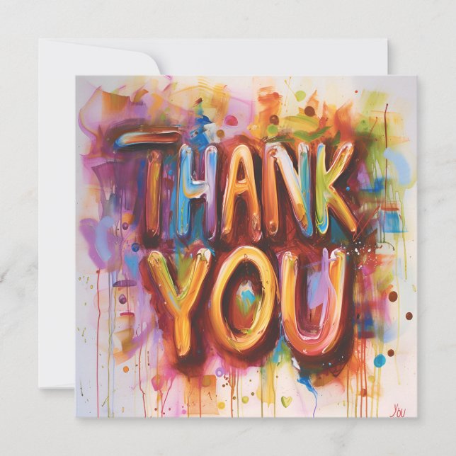 Abstract colourful  thank you card (Front)
