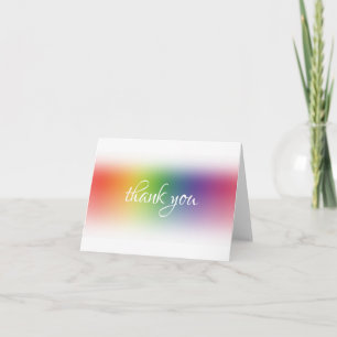 Abstract Colourful Thank You Hand Script Elegant