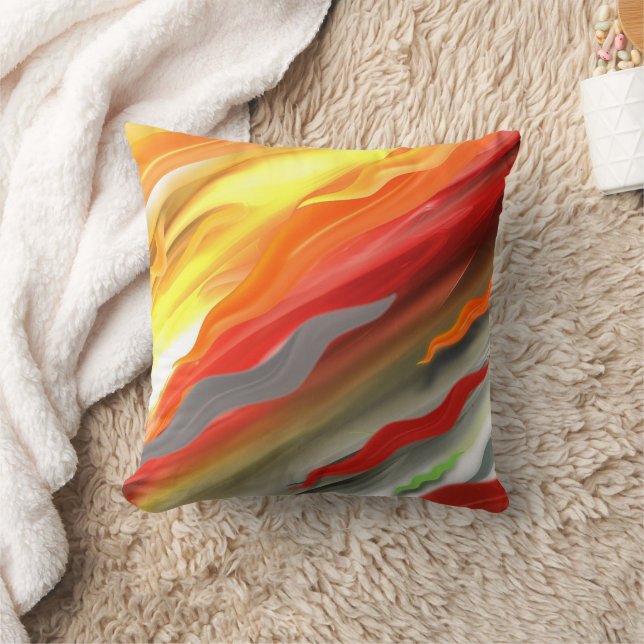 Abstract Colourful Throw Pillow (Blanket)
