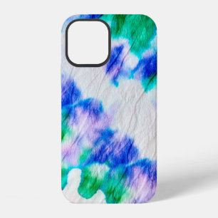 Abstract colourful tie dye pattern on a crumpled w iPhone 12 case
