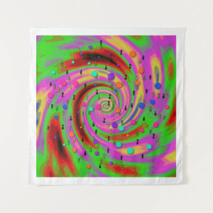 Abstract Colourful Tornado Pattern Tapestry