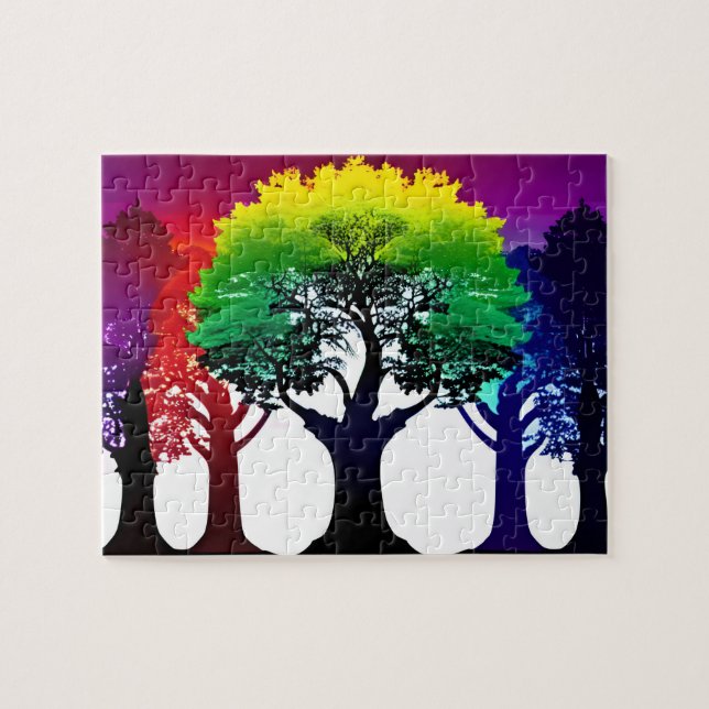 Abstract Colourful Trees For Kids Jigsaw Puzzle (Horizontal)