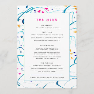 Abstract colourful tropical event custom menu