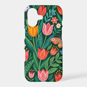 Abstract Colourful Tulips Butterflies iPhone Cases