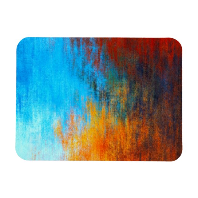 Abstract colourful turquoise blue, orange and red magnet (Horizontal)