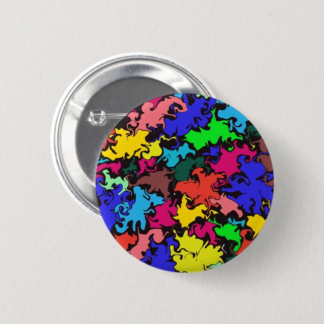 Abstract Colourful Twirl /  6 Cm Round Badge (Front & Back)
