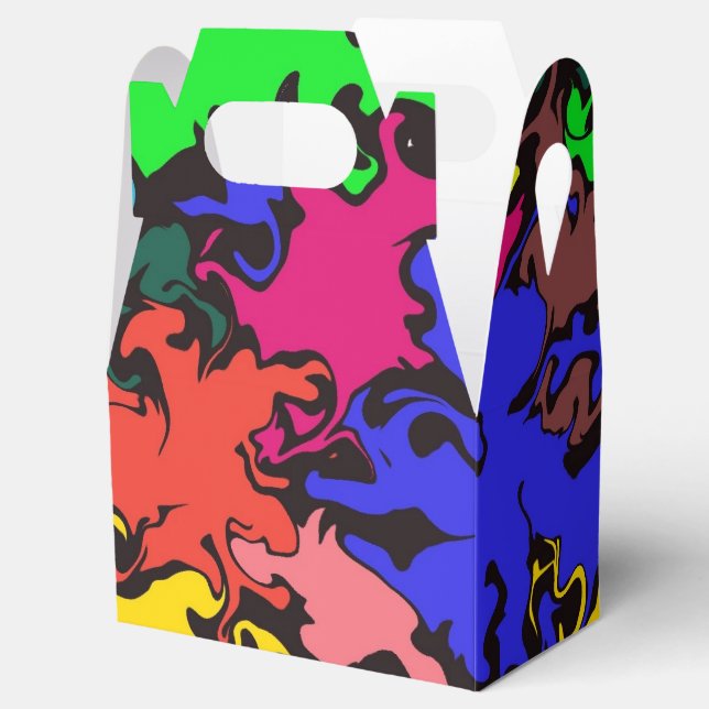 Abstract Colourful Twirl /  Favour Box (Opened)