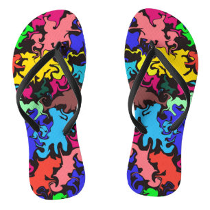 Abstract Colourful Twirl /  Flip Flops