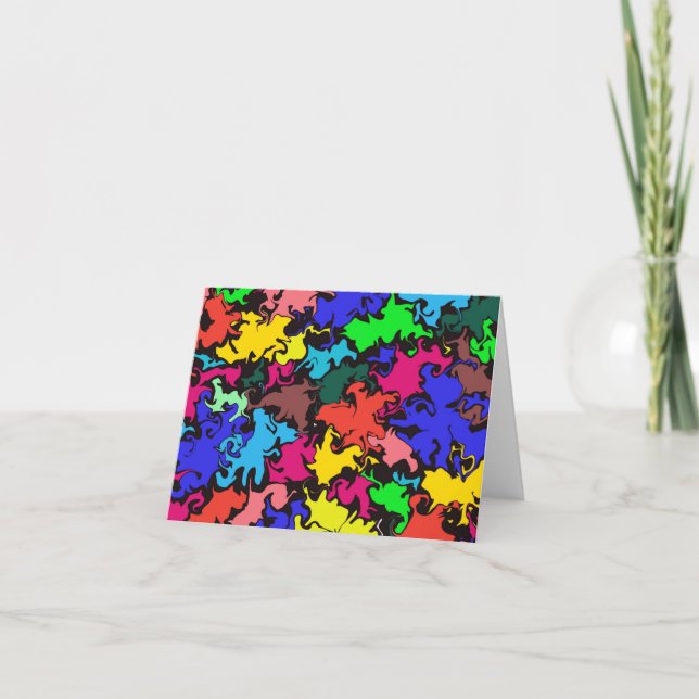 Abstract Colourful Twirl / Folded Note Card (Front)