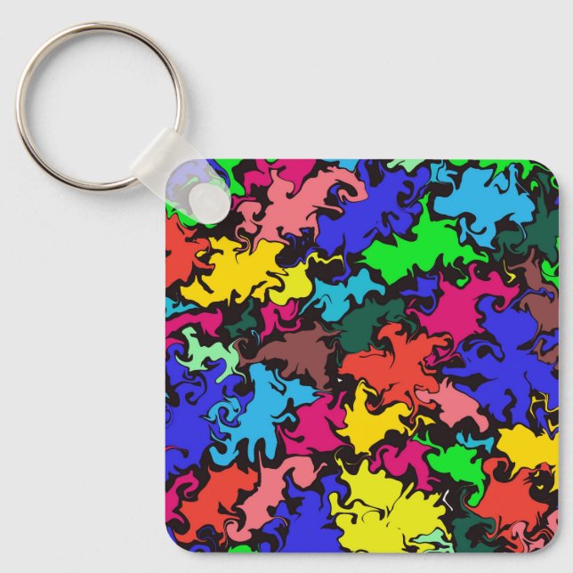 Abstract Colourful Twirl /  Key Ring (Front)