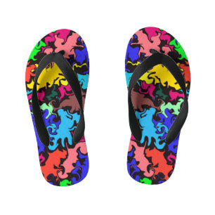 Abstract Colourful Twirl /  Kid's Flip Flops