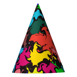 Abstract Colourful Twirl / Paper Party Hat