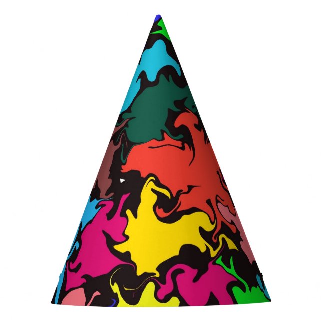 Abstract Colourful Twirl / Paper Party Hat (Front)