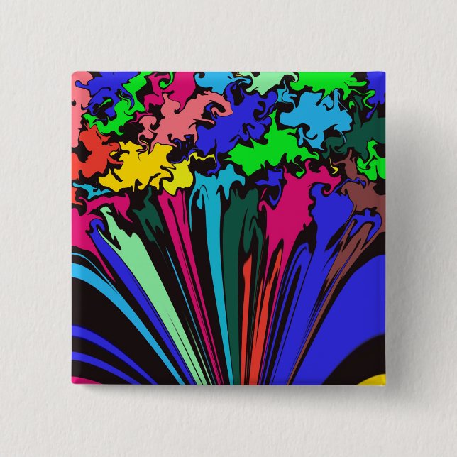 Abstract Colourful Twirl / Pinched / 15 Cm Square Badge (Front)