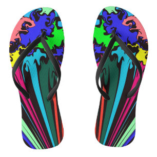 Abstract Colourful Twirl / Pinched / Flip Flops