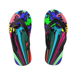Abstract Colourful Twirl / Pinched / Kid's Flip Flops