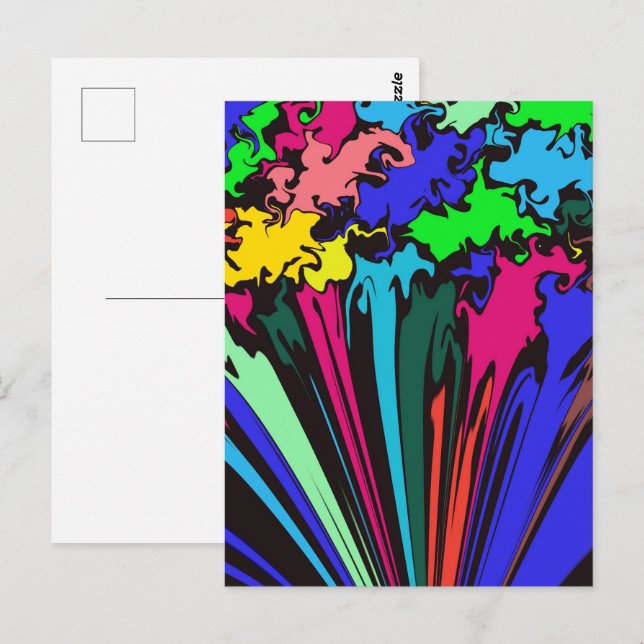 Abstract Colourful Twirl / Pinched / Postcard (Front/Back)