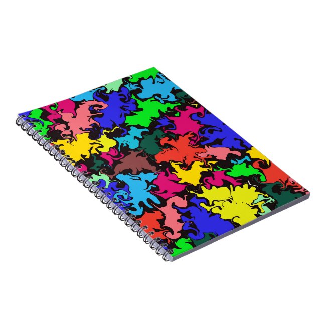 Abstract Colourful Twirl / Spiral Notebook (Right Side)