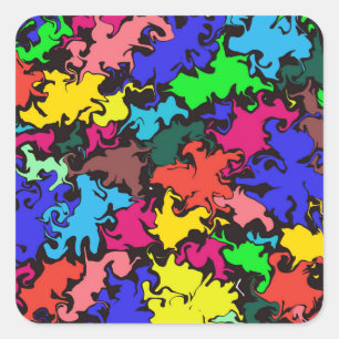 Abstract Colourful Twirl /  Square Sticker