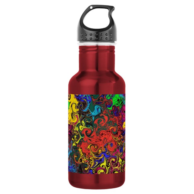 Abstract Colourful Twirlers / 532 Ml Water Bottle (Front)