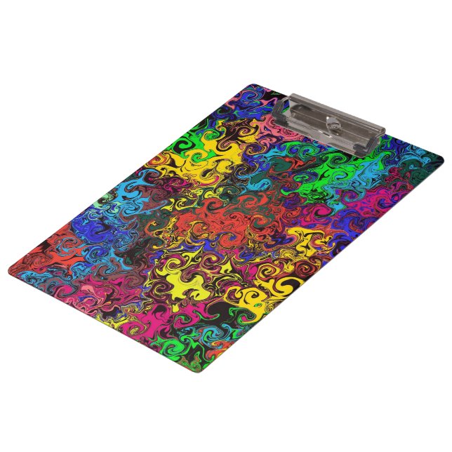 Abstract Colourful Twirlers / Clipboard (Angled)