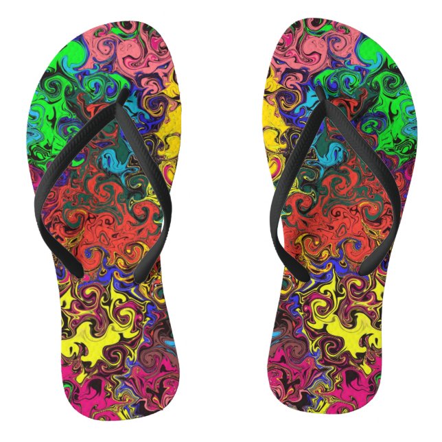 Abstract Colourful Twirlers / Flip Flops (Footbed)