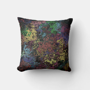 Abstract Colourful Twirlers / Fog / Cushion