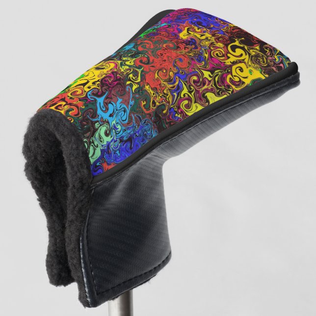 Abstract Colourful Twirlers / Golf Head Cover (3/4 Front)