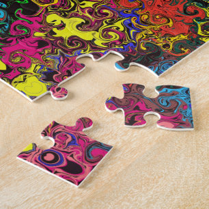 Abstract Colourful Twirlers / Half Drop / Jigsaw Puzzle