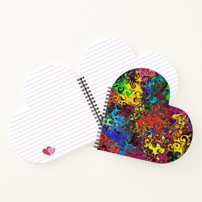 Abstract Colourful Twirlers / Heart Notebook (Inside)