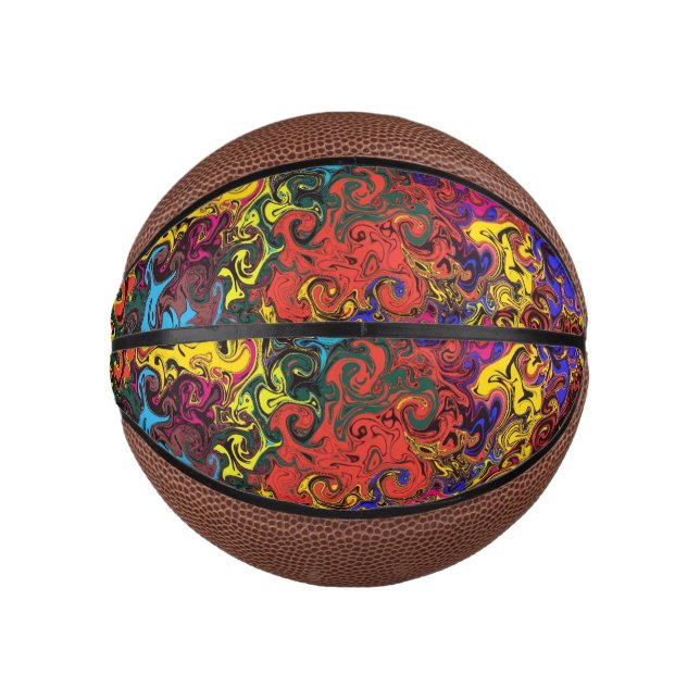 Abstract Colourful Twirlers / Mini Basketball (Front)
